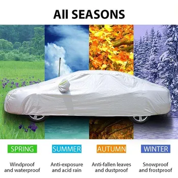 Car Tarpaulin UV Protection Outdoor Protection Full Car Cover Waterproof Car Cover Dustproof Sunscreen Sunshade Protection Cover 1