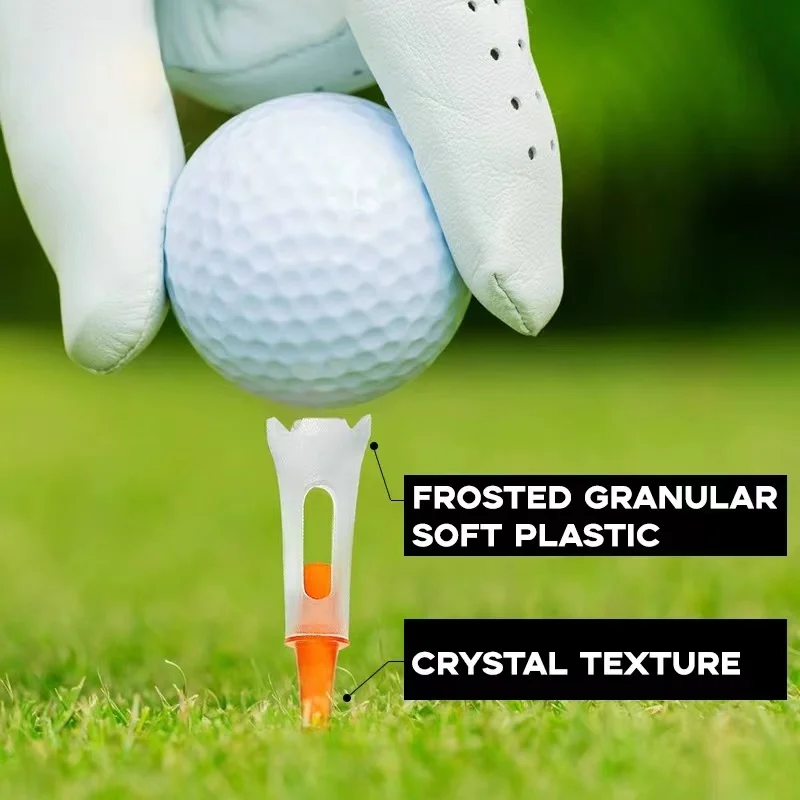 

30 Pcs Plastic Golf Tees Rubber Head Practice Golf Tee 83mm 3 1/4 Inch Long Size Reduce Friction & Side Spin Unbreakable