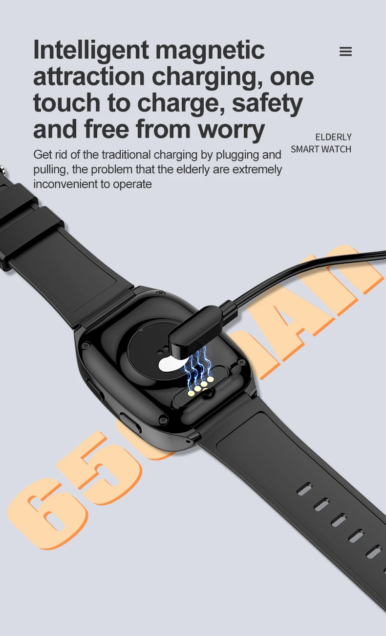 4G Elderly Tracker Smartwatches Body Temperature Heart Rate Blood Pressure GPS Location Tracking Phone Watch for Old People D300