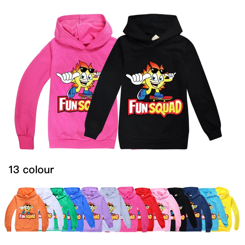 

2023 New Cartoon Fun Squad Gaming Children Cute Hoodies Girls Boys Sweatshirts Long Sleeve Pullover Toddler Kids Clothes for Tee