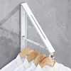 Balcony Folding Invisible Drying Rack Rod Non-punching Wall Hanging Indoor and Outdoor Windows Bathroom Cloakroom Hook Hanger 3