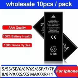 10pcs AAA Battery For iPhone 6S 6 7 8 Plus 5S 5 SE 7Plus 4S X XR Replacement Bateria For 5G 6G 7G 8G 11 12 13 Mini Pro Max