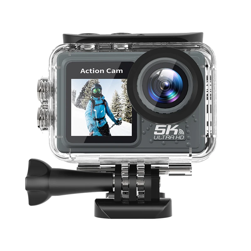 CERASTES Action Camera 5K 4K 60FPS WiFi Anti-shake Dual Screen 170° Wide Angle 30m Waterproof Sport Camera with Remote Control