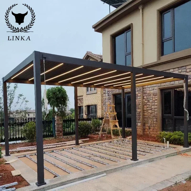 

Водонепроницаемая многофункциональная Автоматическая беседка, садовые арки, алюминиевая биоклиматическая беседка, наружная беседка