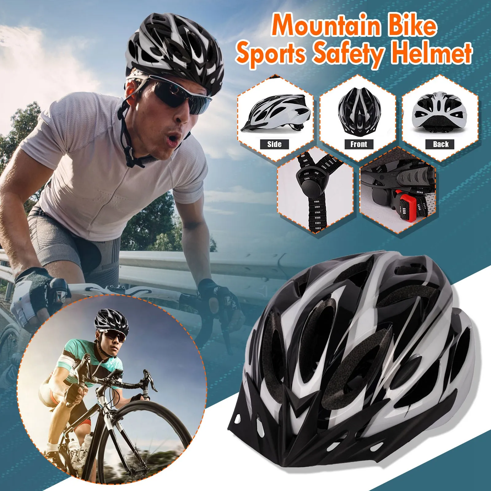 

Unisex Cycling Helmet Road Mountain Bike Helmet Outdoor Bicycle Skateboard Scooter Integrally-Molded Ultralight Safety Helmets