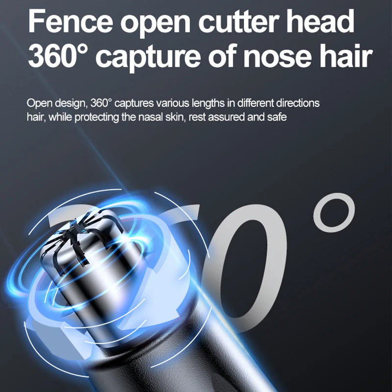 Nose Hair Trimmer USB Rechargeable Ear Face Eyebrow Hair Clean Trimmer Electric Shaver Trim Men Women Nose Hair Remover Kit Tool 5