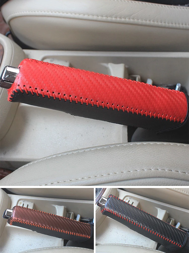Car Handbrake Cover PU Leather Shift Lever for VW Golf GTI R Sagitar Arteon Atlas Passat Tiguan Hand Brake Cover