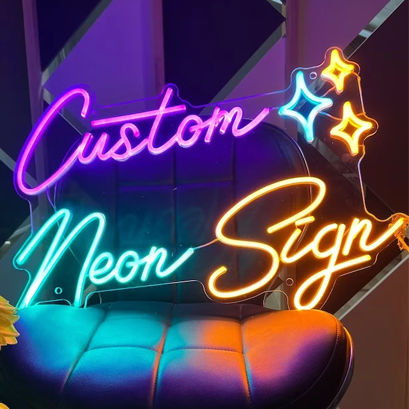 Private Custom LED Neon Signs Light Wedding Party Happy Birthday Personalized Neon Sign Business Logo Name Design Wall Decor