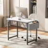JHK Computer Desk Writing Study Office Gaming Table Modern Simple Style Compact with Side Bag Headphone Hook Easy Assembly 6