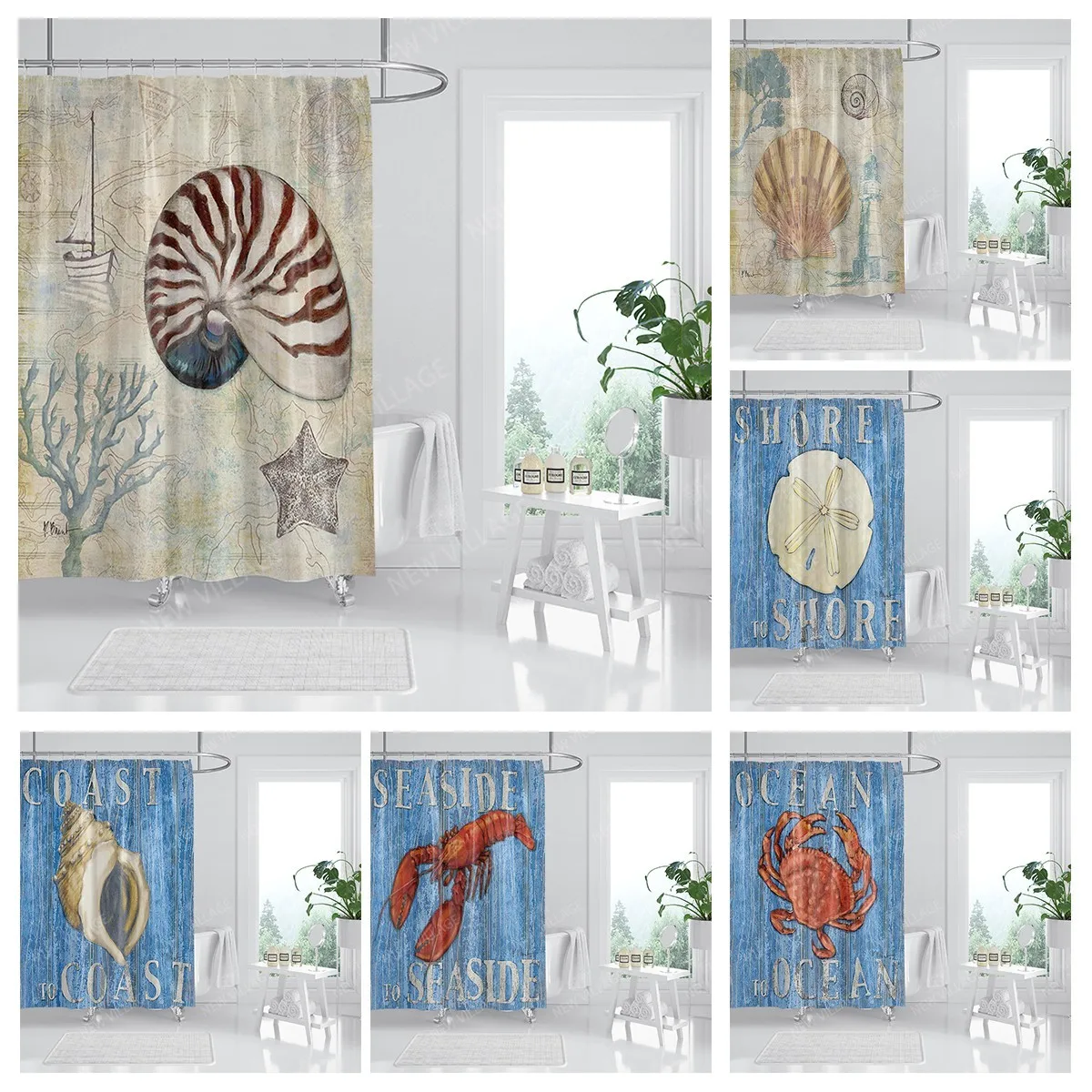 

Home waterproof fabric bathroom curtain accessories 90x200 shower shower curtain 240 * 200 Atlantis style shower curtain