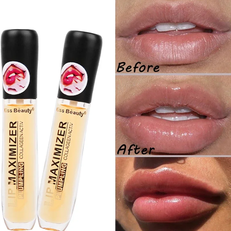 5ml Moisturizing Lips Plumper Transparent Lip Oil Repairing Dead Skin Reduce Fine Line Nourishing Lip Makeup