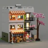 3911PCS Japanese Apartment Modular Building Blocks,with 5 Figures,Street View Model Bricks LED Light Toys Idea Gifts Home Decor