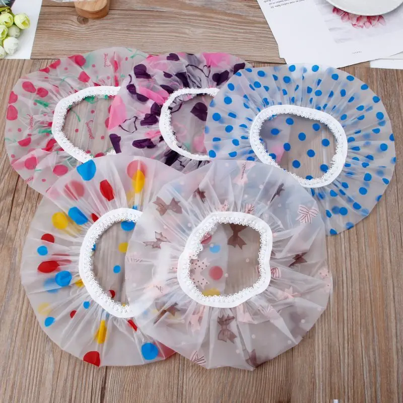 Kids Satin Bonnets Night Sleeping Wide Band Shower Bath Hats Waterproof Reusable Shower Bath Caps