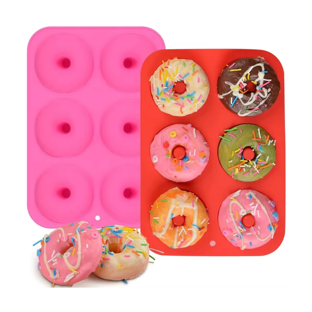 Silicone Non-Stick Donut & Bagel Baking Mold with 6 Cavities