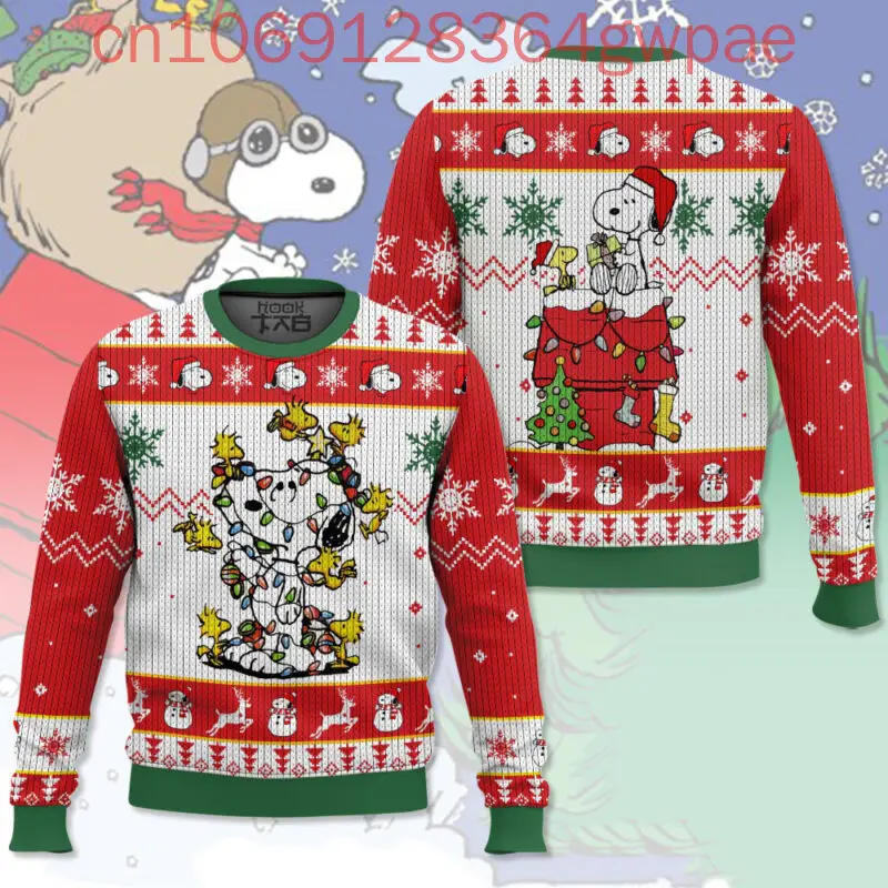 thumbnail image 1 of Suéteres feos navideños con dibujos de Snoopy y Charlie Brown, suéteres feos navideños con estampado 3D, suéteres casuales de moda para hombres y mujeres, 1 of 5