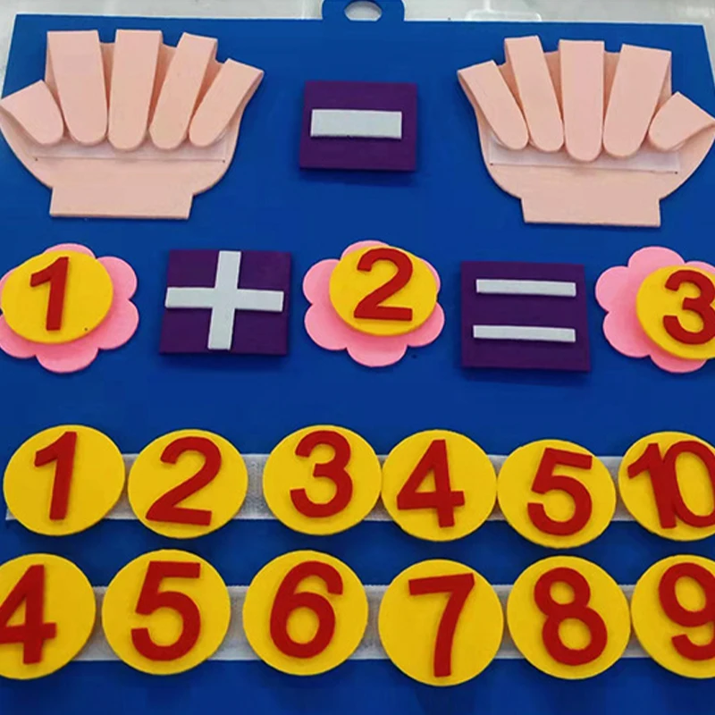 Kids Montessori Felt Finger Numbers Math Toys Children Counting Preschool Early  Learning Educational Board For Toddlers 5