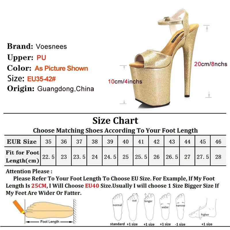 Nightclub 15CM 17CM 20CM High Heels Luxury Gold Stiletto Model Catwalk Show Thick Platform Sandals For Women Pole Dance Shoes