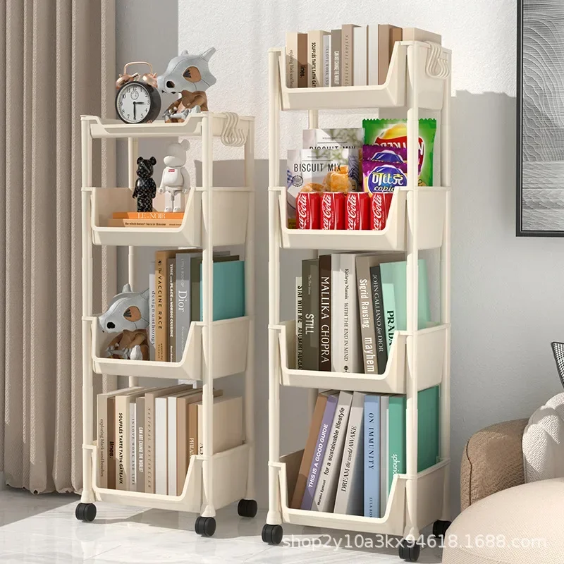 

HOOKI Official Trolley Rack Multi-Layer Floor Snack Book Storage Rack Kitchen Dormitory Removable Storage Rack