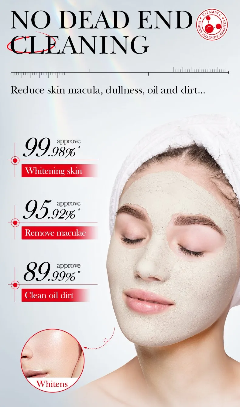 5pcs SADOER Vitamin C  Face Mask Mud Masks Facial Moisturizing Blackhead Removal Clay Skin Care Products