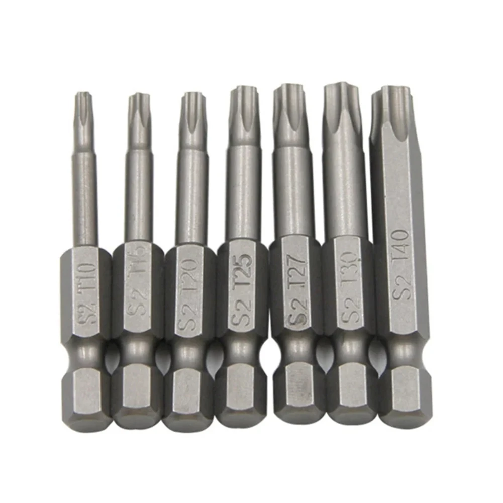 

1pc 50mm 1/4" Hex Shank Five-Point Magnetic Torx Screwdriver Bit T10-T40 Torx Drive Screwdriver Bits Repair Parts