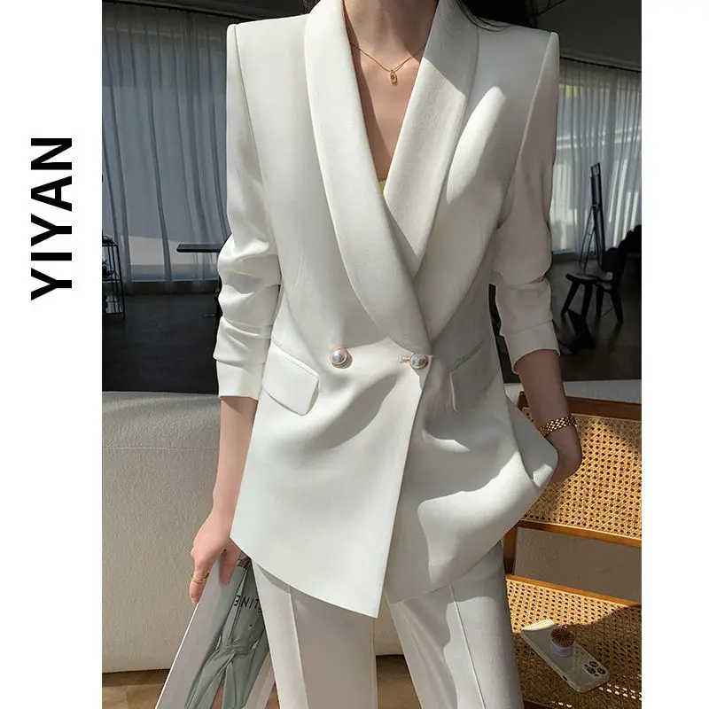 Spring/Summer Women's Set 2023 New Korean Version Slim Loose Fit Professional Casual Suit Elegant Women's Two Piece Set