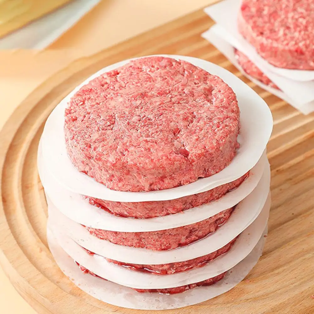 Burger Press Wax Paper Patty Forming Wax Papers 100pcs Non-stick Hamburger Patty Paper Round Parchment Sheets for Burger burger press hamburger press