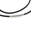 2MM/3MM/4MM/5MM Black Color Leather Chokers Necklaces For Women Men Rope Chain Stainless Steel Magnetic Clasp Jewelry 3