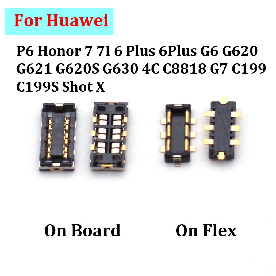 Connettore A Clip Per Batteria Fpc Da 2 Pezzi Per Huawei P6 Honor 7 7I 6Plus 6Plus G6 G620 G621 G620S G630 4C C8818 G7 C199 C199S Shot X Plug
