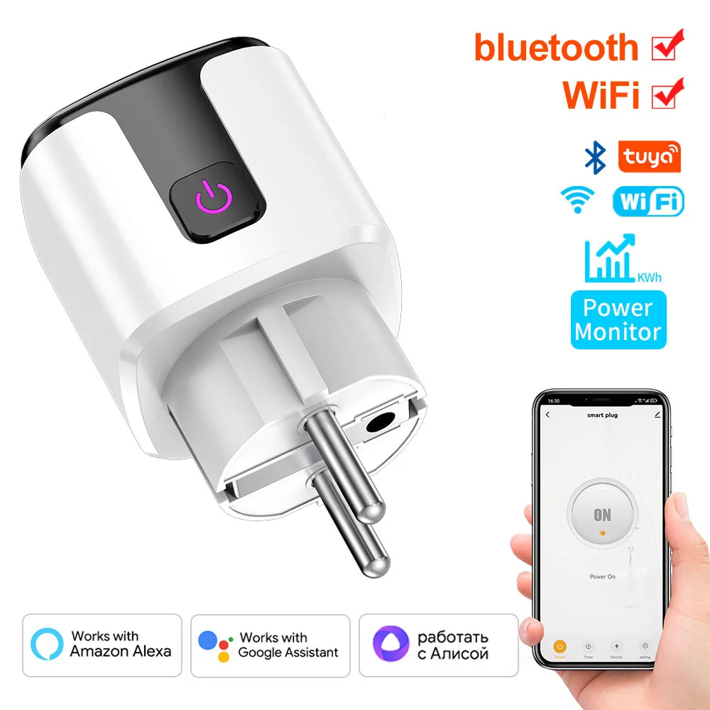 Smart Socket Tuya EU Plug WIFI 16/20A With Power Monitor thumbnail 3