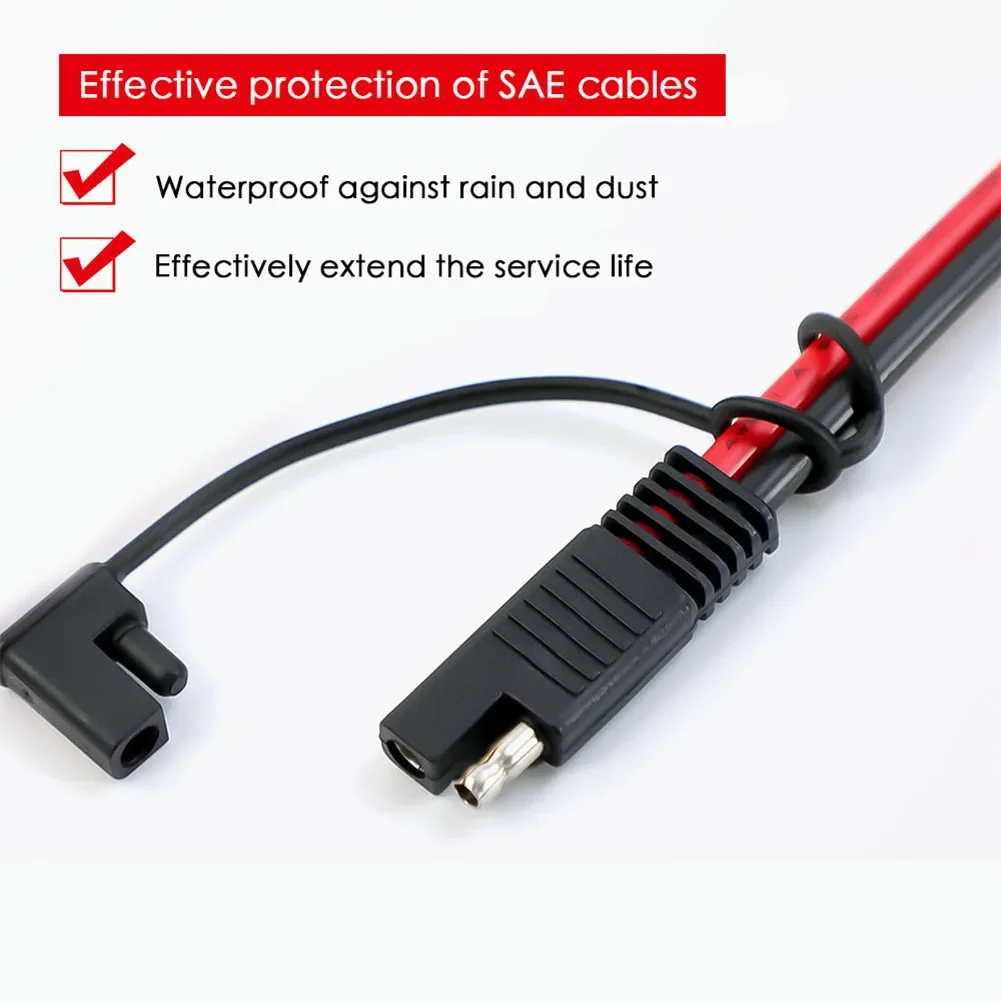 Motorcycle Quick Release SAE Cable With Fuse Terminal O Connector Battery Charger Extension Adapter Wire 16AWG Terminal