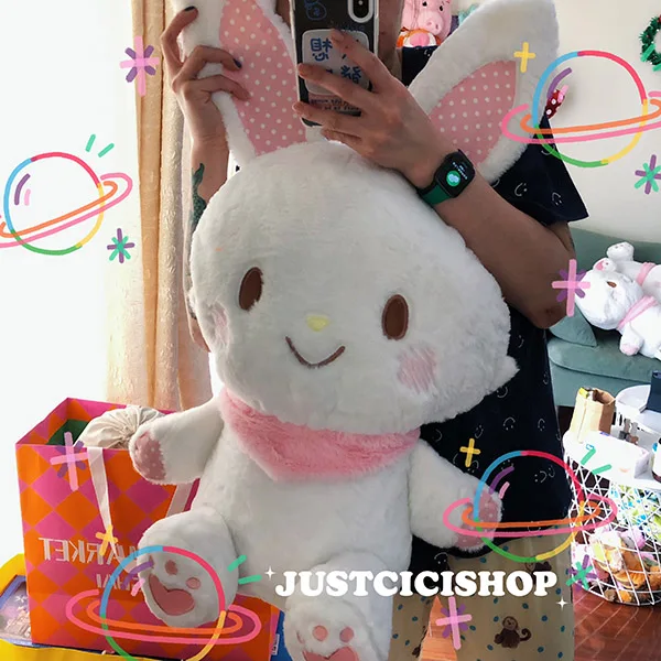 

Sanrio Wish Me Mell Cute Plush Rabbit Doll Kawaii Fluffy Soft Stuffed Large Size Toy Room Decoration Sofa Pillow Adorkable Gifts