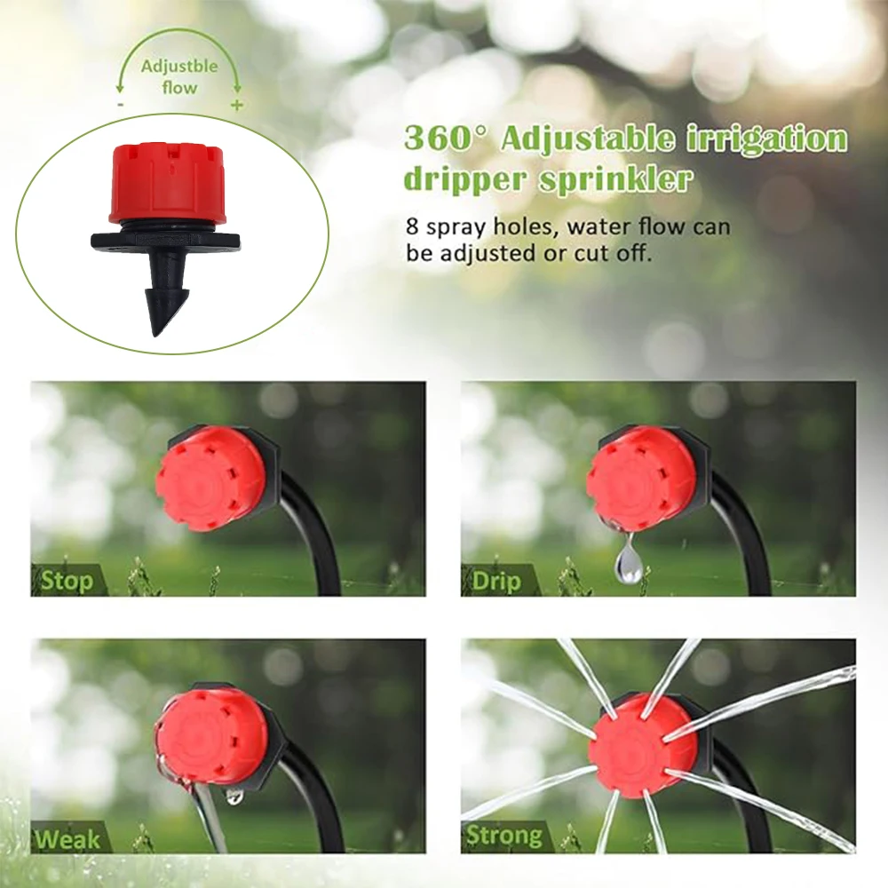 Portable Micro Drip Irrigation System, 20M Automatic Watering Kit with Adjustable Drippers for Garden - 5