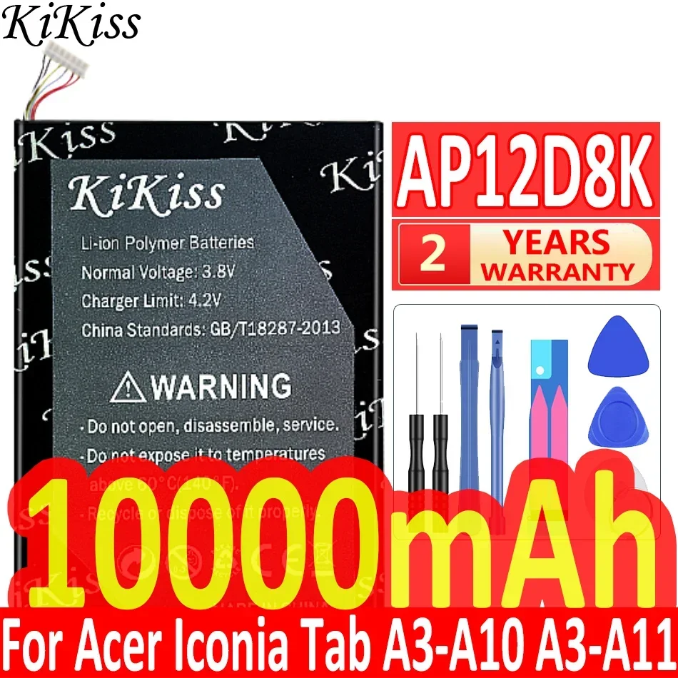 

10000mAh kikiss Battery for Acer Iconia A3-A10 A3-A11 W510 W510P W511 W511P series AP12D8K 1ICP4/83/103-2 3.7V 27WH