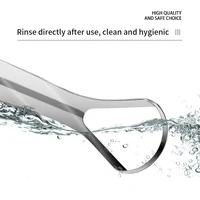 Stainless Steel Tongue Scraper Cleaner Fresh Breath Cleaning Coated Tongue Toothbrush Oral Hygiene Care Tools 2