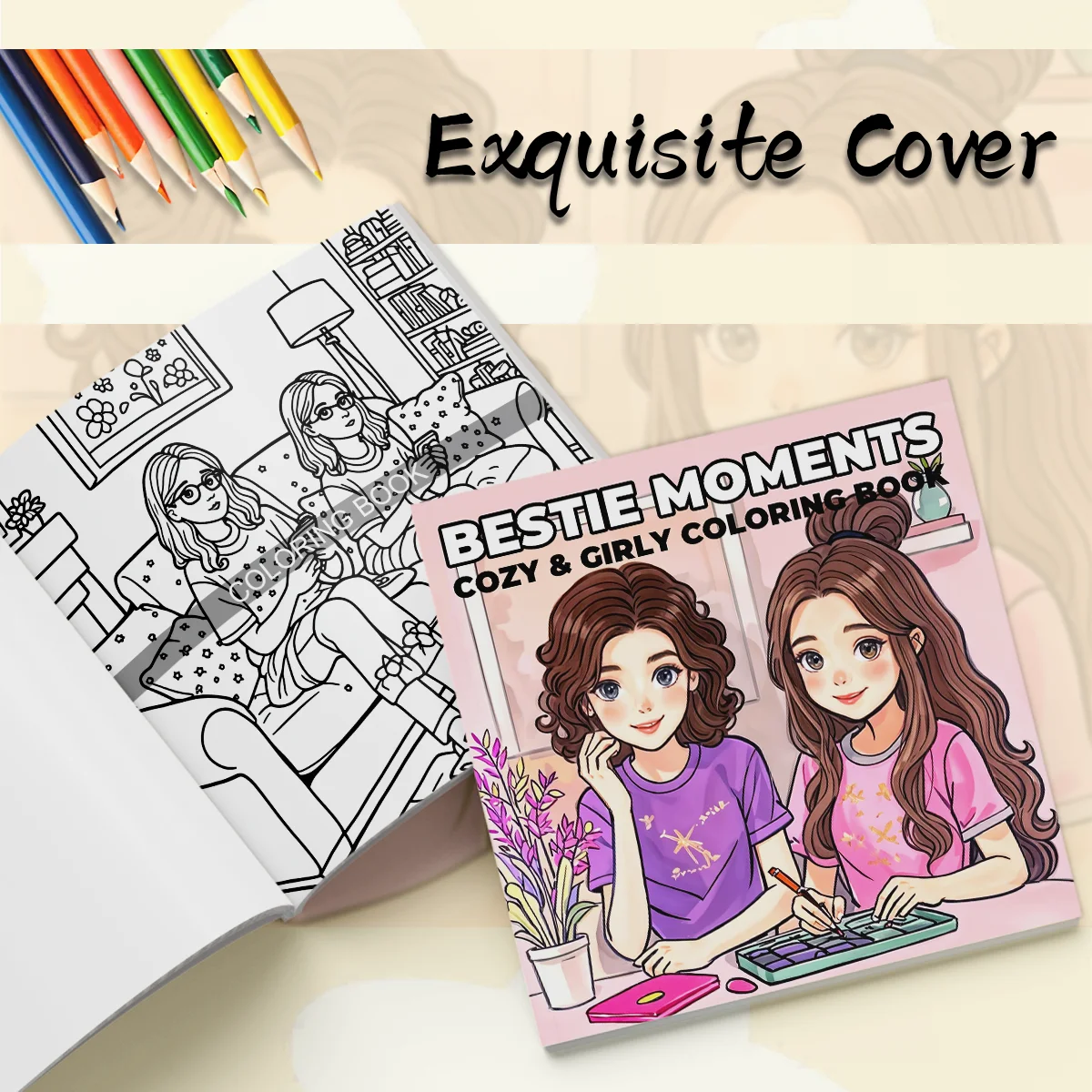 Adult Coloring Book - 7.8x7.8 Inch Unique Colorful Designs for Women, Perfect Gift for Friends and Special Occasions 5