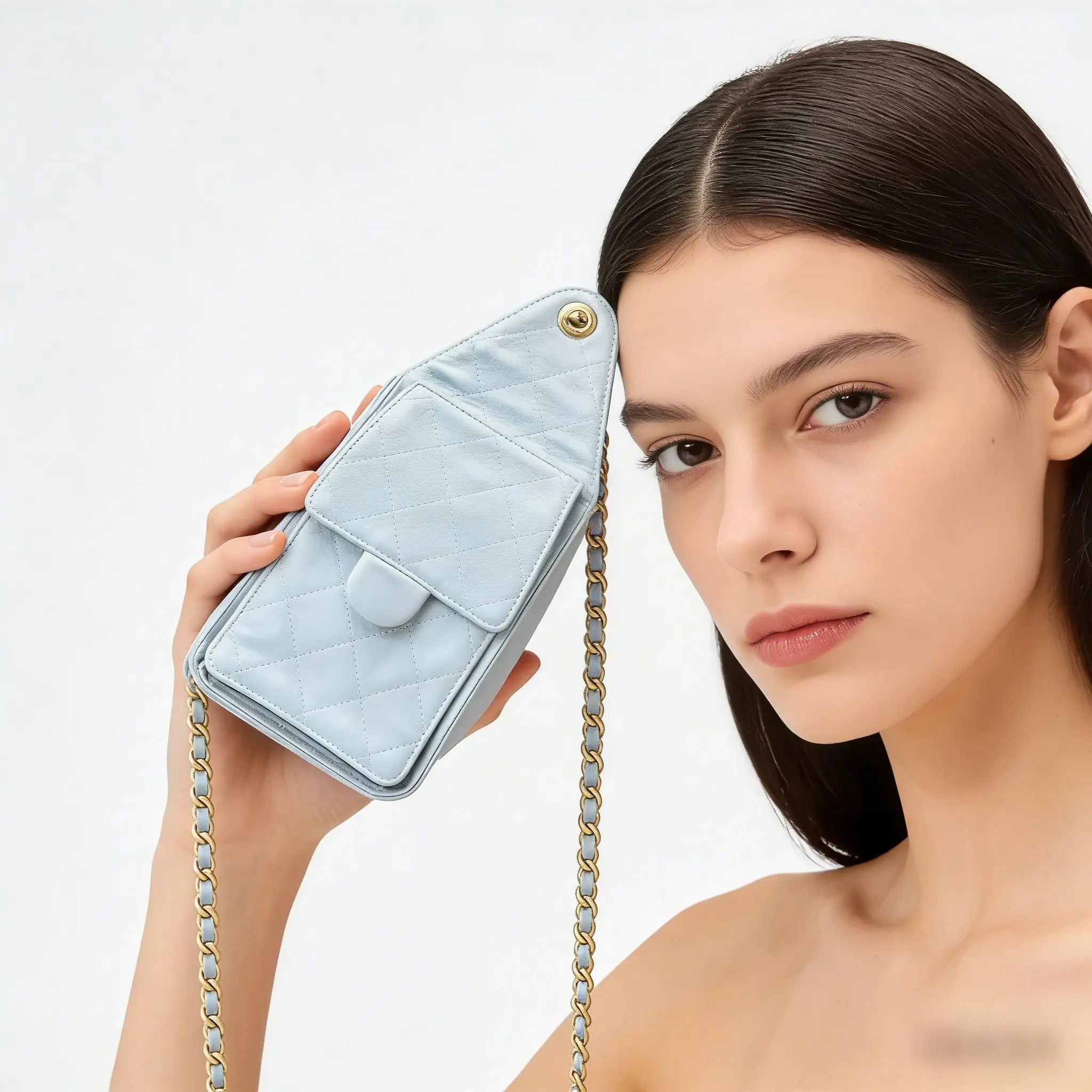 Trendy Chain Strap Black Underarm Bag dimensions