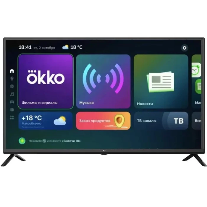 Телевизор BQ 39S07B, 39", 1366x768, DVB-T2/C, HDMI 3, USB 2, SmartTV ...