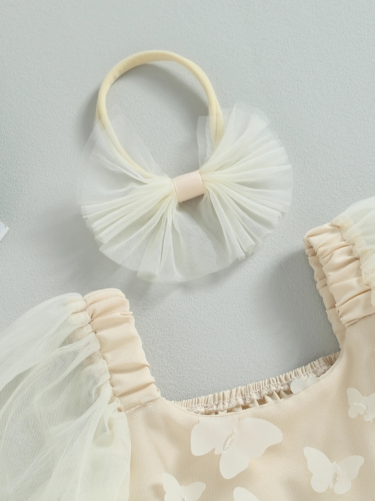 

Очаровательное платье-бабочка для маленьких девочек с пышными рукавами и многослойной тюлевой юбкой-пачкой с квадратным вырезом сказочный костюм принцессы