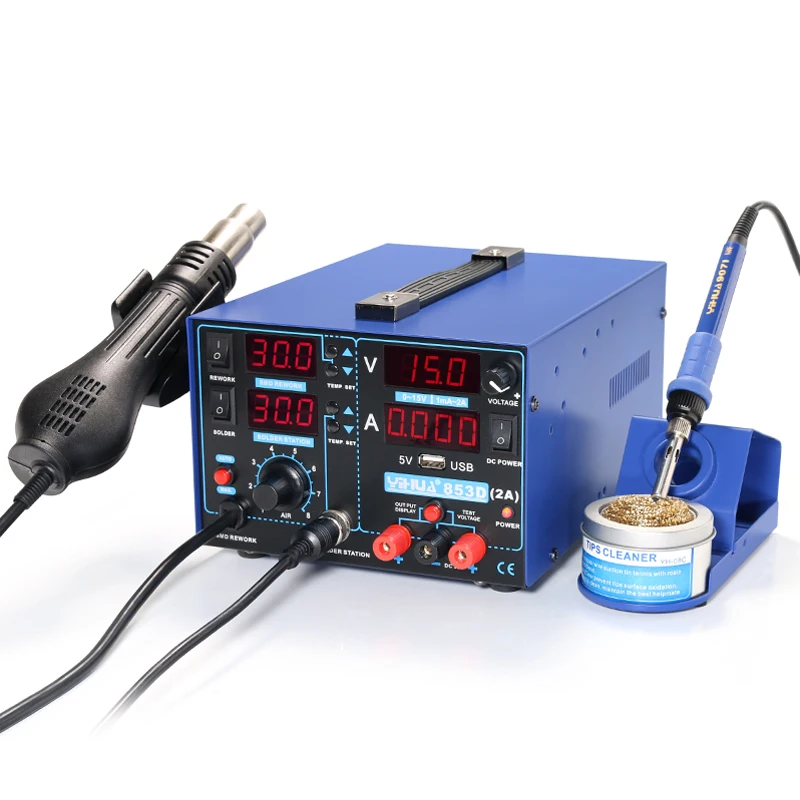 853D 2A Smd Rework Station  Soldering Iron Estacion De Soldadura Hot Air Rework Station Quick Hot Air  Hot Air Soldering Station 4