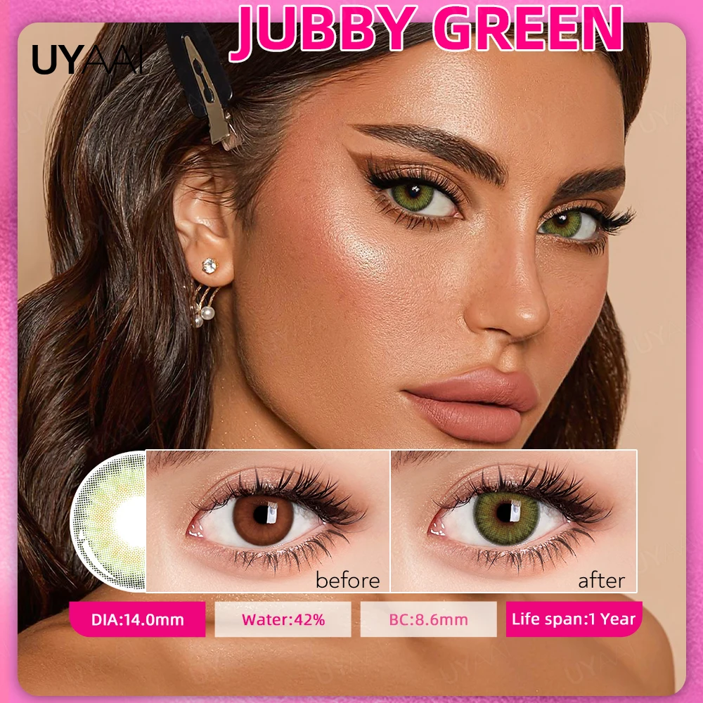Vibrant Blue & Green Yearly Colored Contact Lenses - Fashion Soft Lens Duo