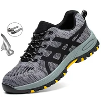 Men's Lightweight Breathable Safety Shoe Steel Toe Cap Anti-drop Anti-piercing Safety Boots for Construction Site Wear-resistant