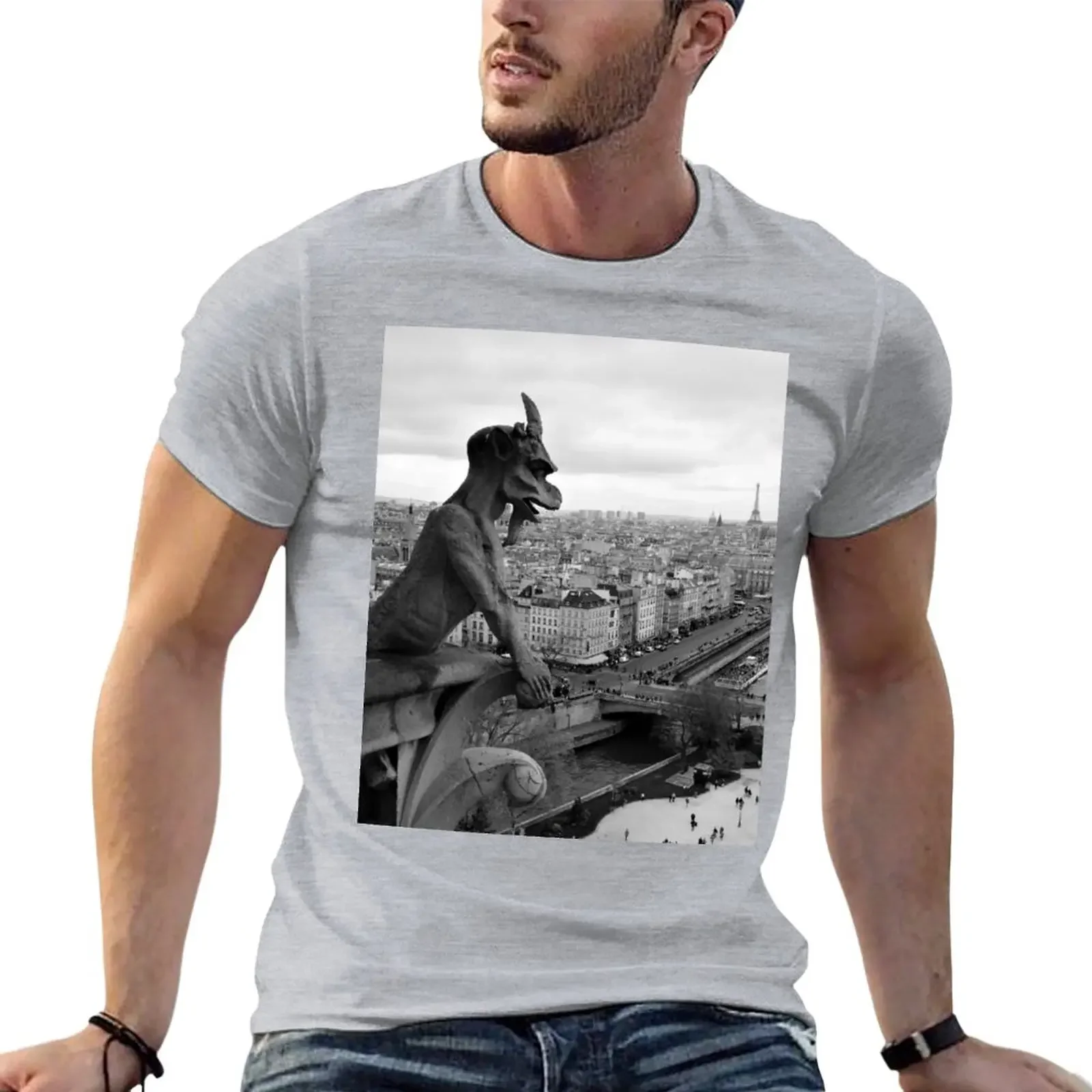 Gargoyle Of Paris T-Shirt Customs Oversize Blanks T Shirt Per Uomo