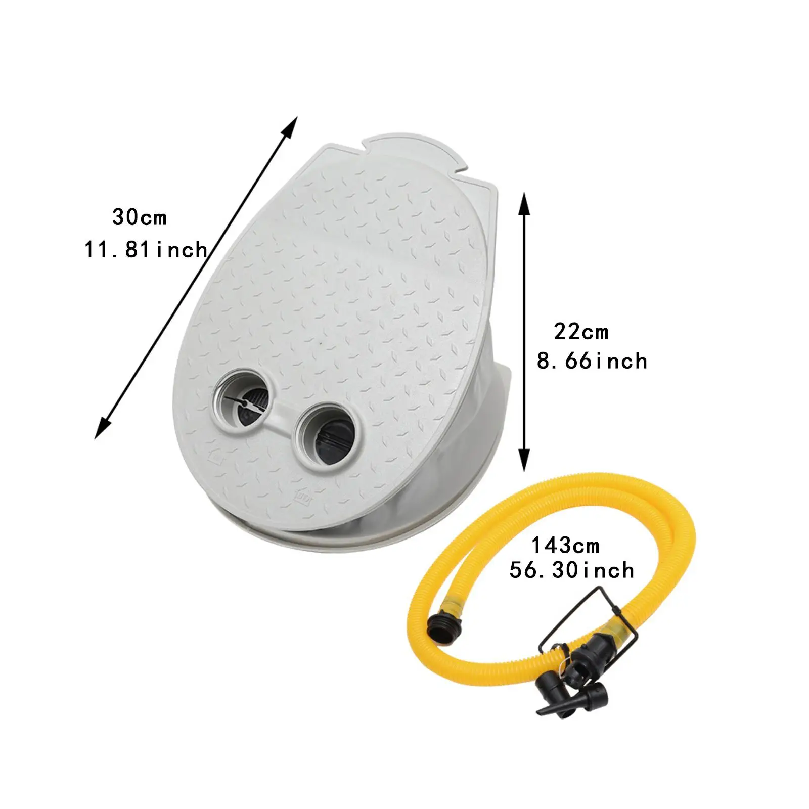 Bellows Foot Pump Inflatable Boat Pump Outdoor Kayak Drifting Boat Foot Inflatable Bed with 143 cm Hose Portable
