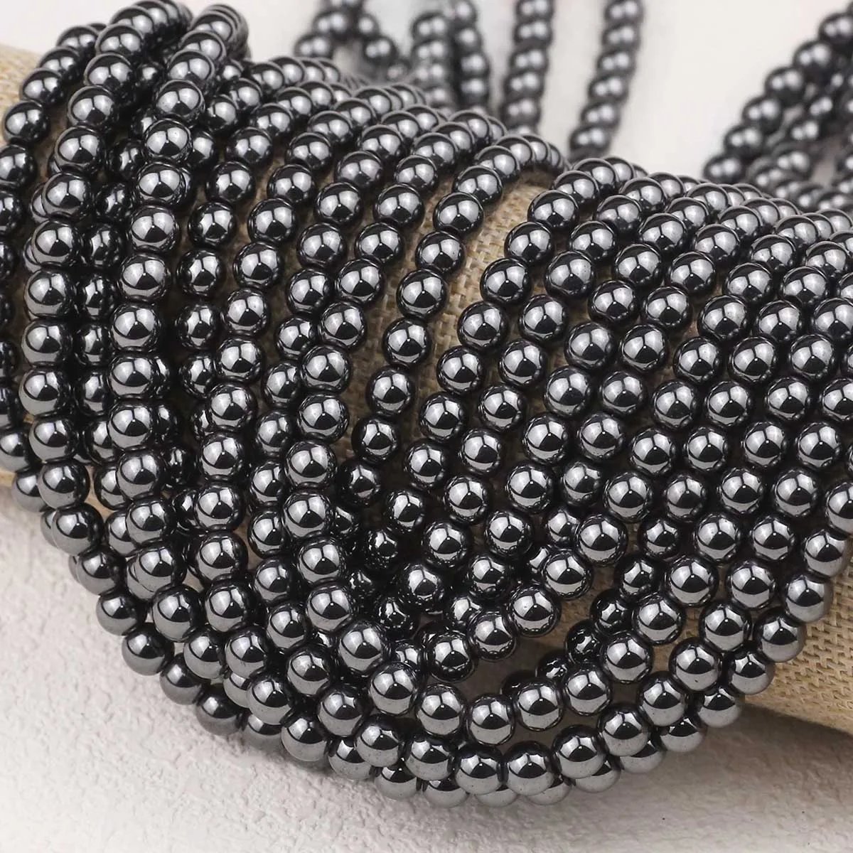 Schwarzer Hämatit runde Naturstein abstands halter lose Perlen für Schmuck herstellung DIY Liebe Armband Halskette Zubehör 2/3/4/6/8/10mm – Detail 3
