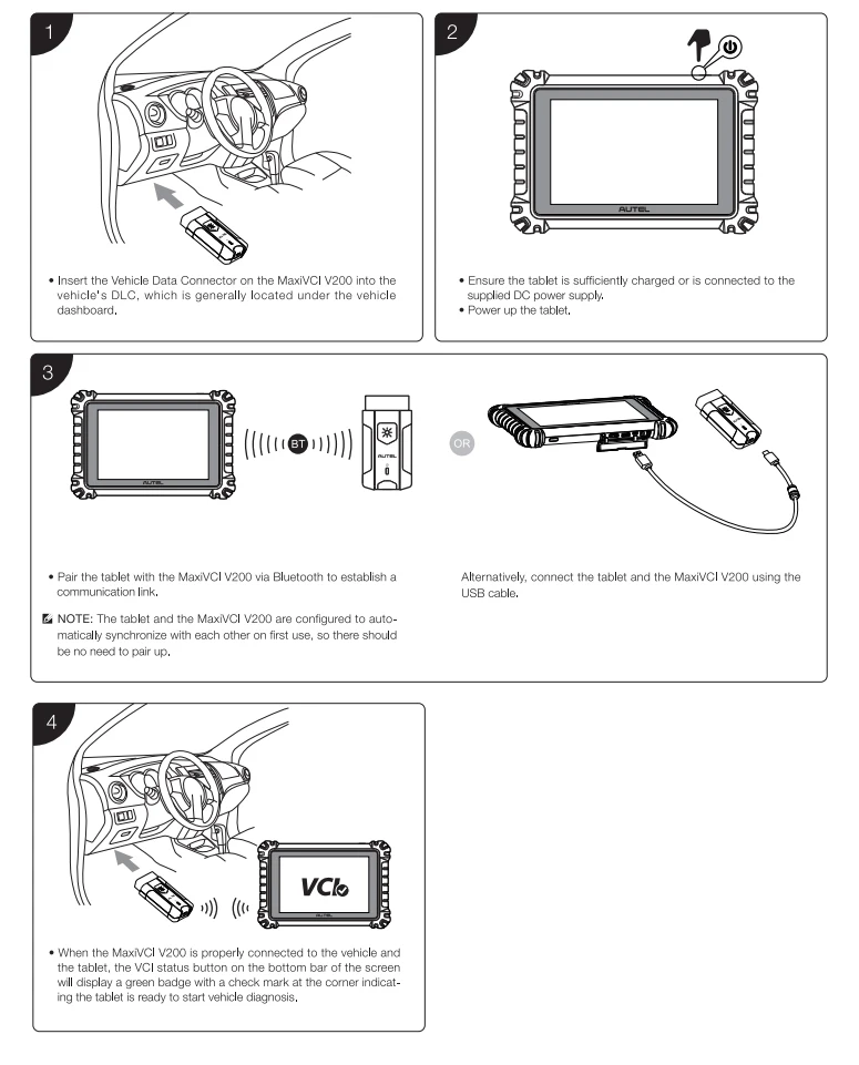Autel MaxiVCI V200 VCI Compatible Bluetooth Interface Used With 