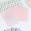 A7 5Pcs Binder Pockets Binder Zipper Folders for 6 Ring Notebook Divider Page Waterproof PVC Leaf Document Filing Bag 1
