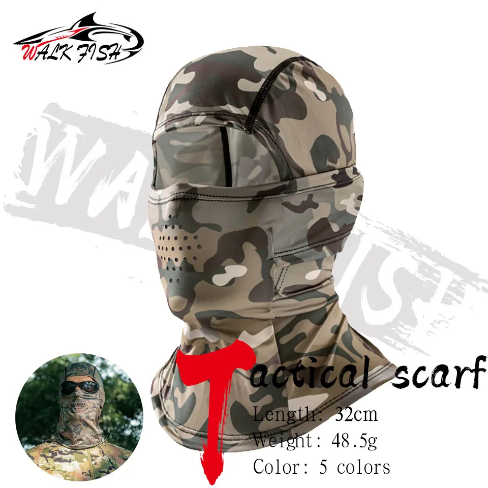 

WALK FISH Tactical Scarf Camo Balaclava Full Face Mask Head Cover Fishing Hunting Cycling Sport Bike Military Paintball Cool Sun