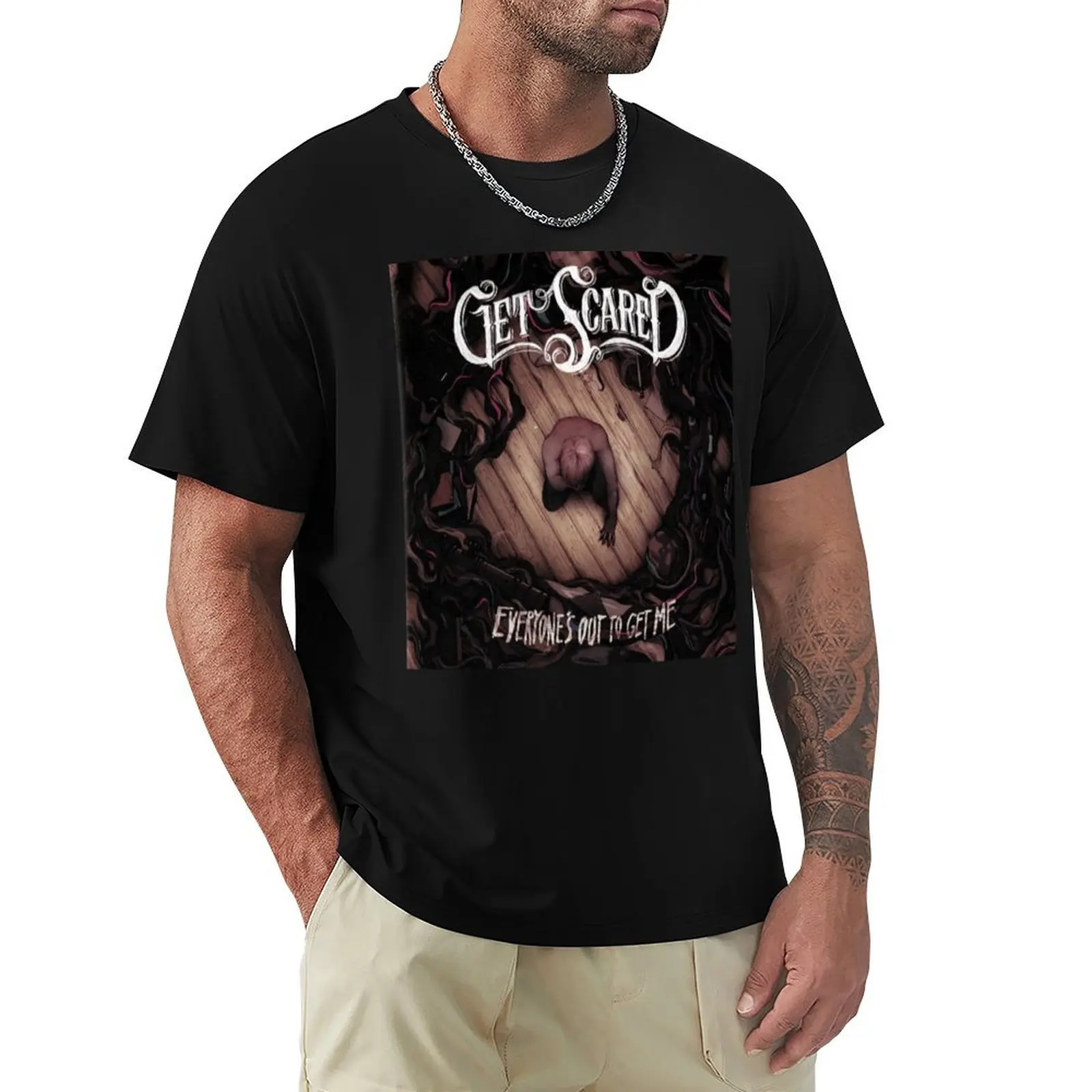 

Get scared band T-Shirt cute clothes customs Blouse blanks T-shirts for men cotton