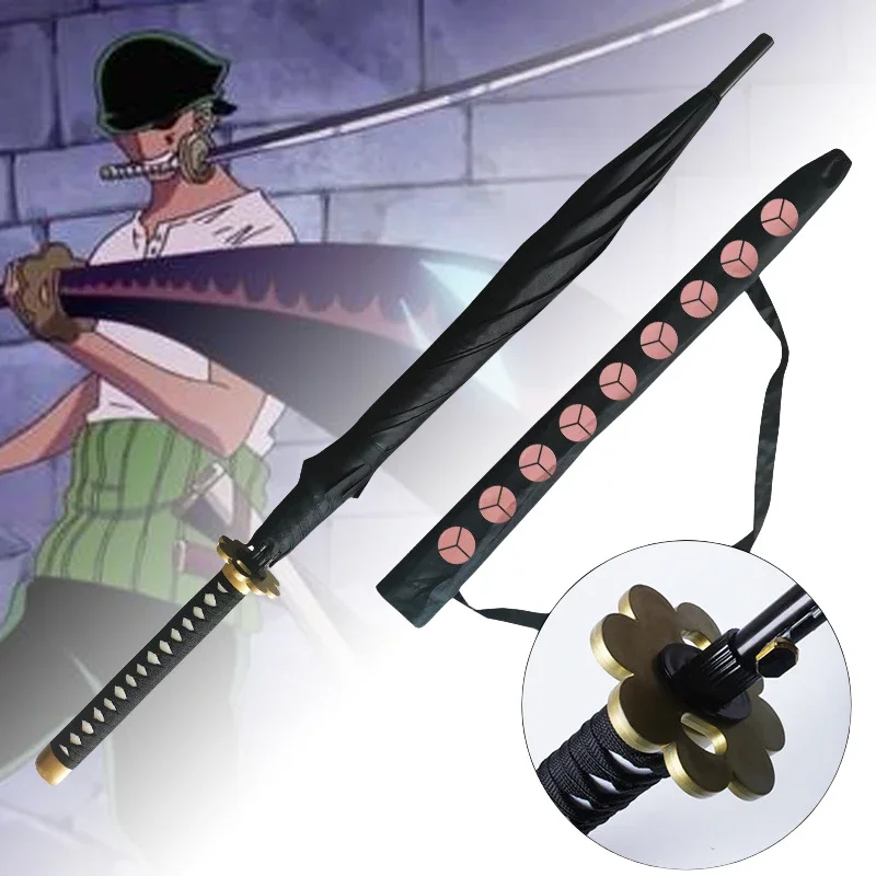 Anime Zoro Katana Umbrella Sword Long Rain Parasol Roronoa Zoro Cosplay Prop Real Size Japanese Katana Sabre Umbrella Parasol folding umbrella japanese umbrella