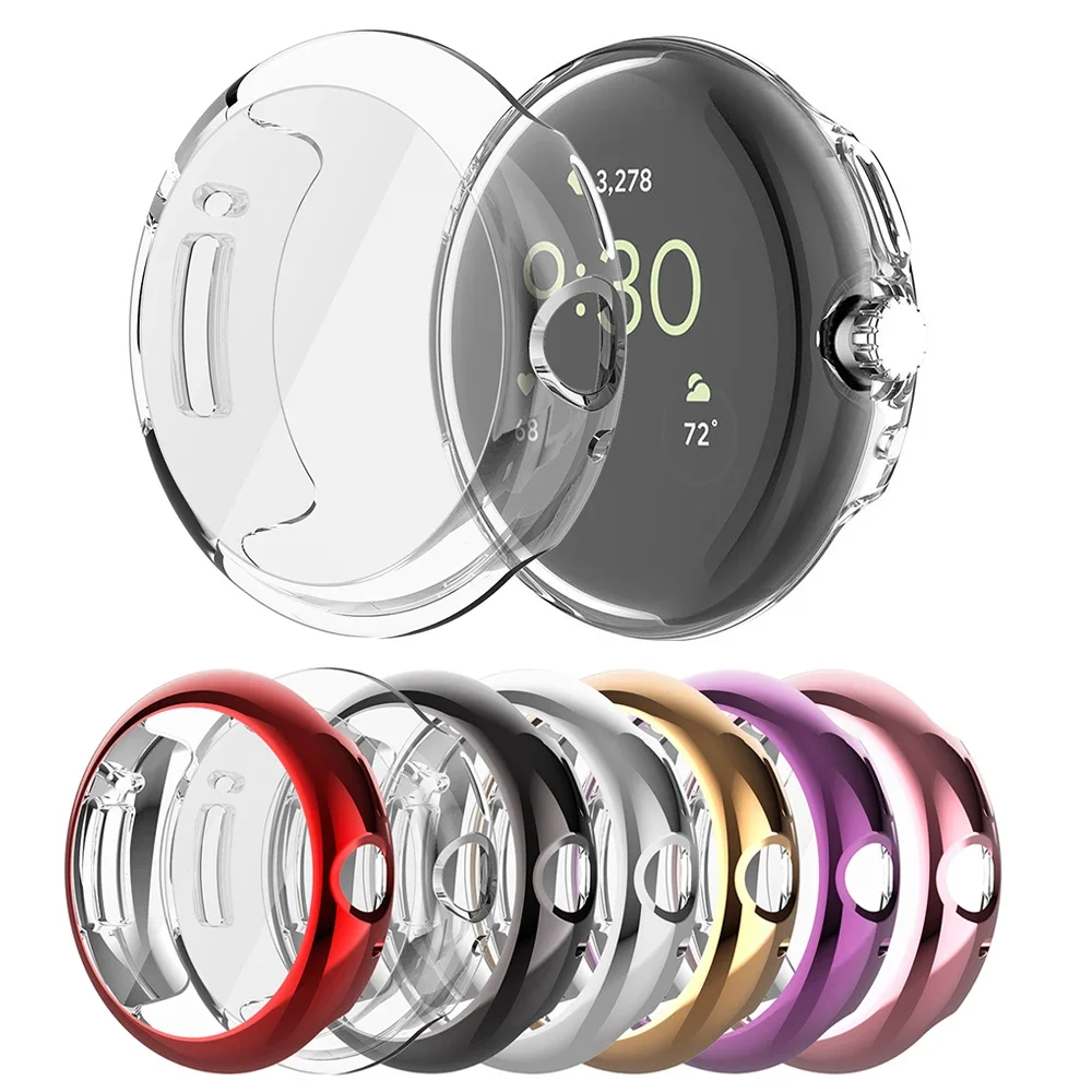 Google Pixel Watch 2용 화면 보호 케이스 소프트 TPU 전체 보호 커버 Google Pixel Watch 액세서리용..